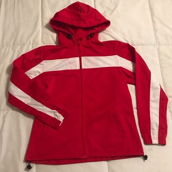 Badger Women Red|White Lady Patriots Track Jacket Sz M - Picture 2 of 8